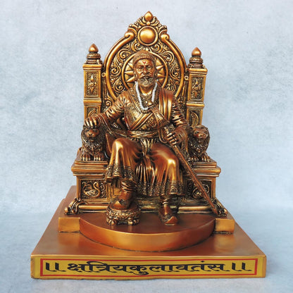 Shivaji Maharaj On Singhasan In Gold by Satgurus