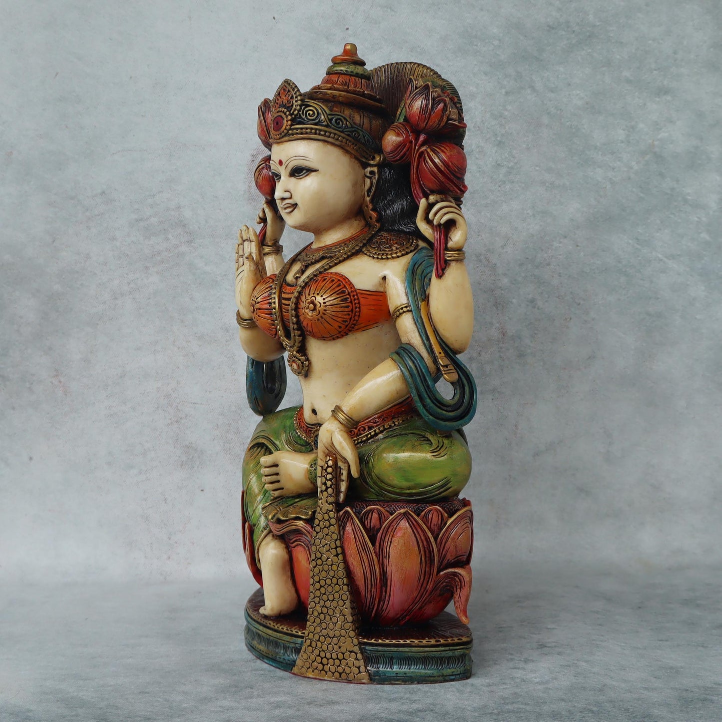 Laxmi Sitting On Lotus Base By Satgurus