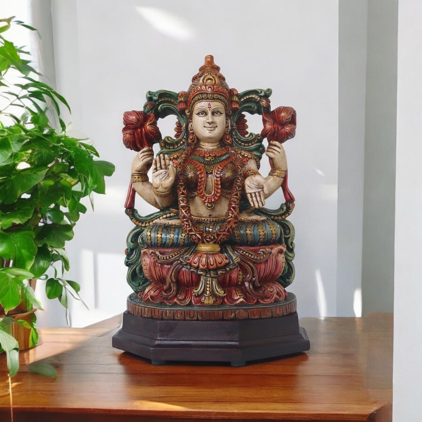 Laxmi Seated On Lotus Base by Satgurus