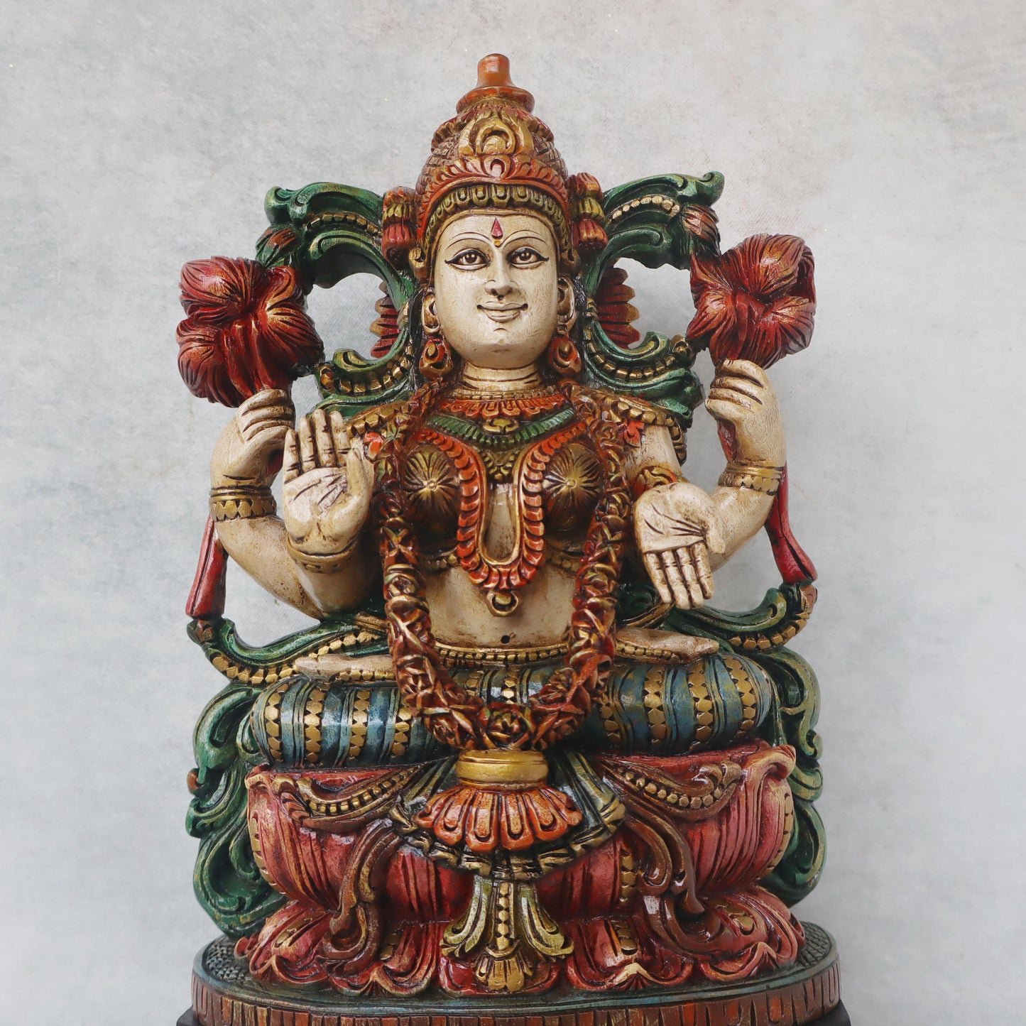 Laxmi Seated On Lotus Base by Satgurus