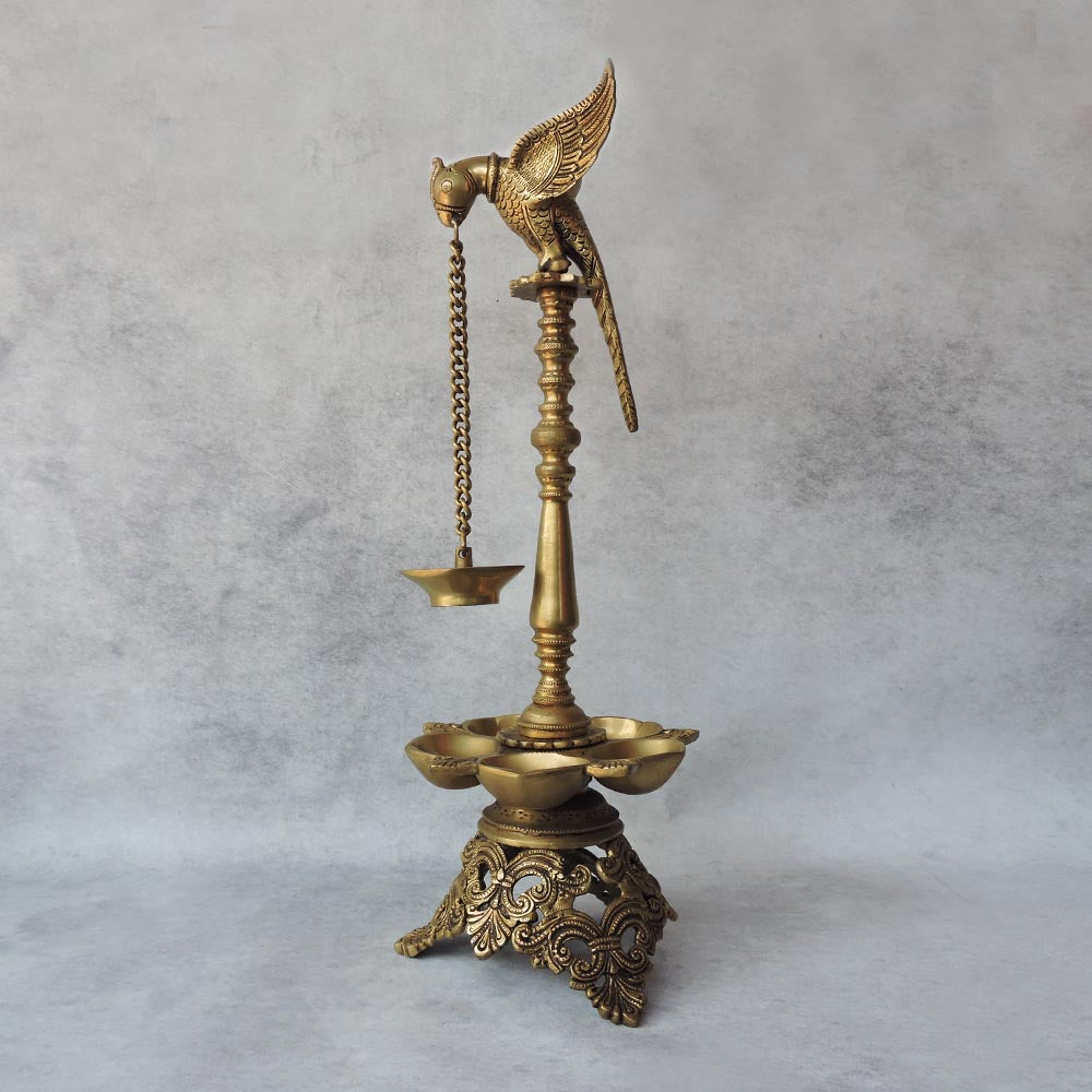 Brass Parrot Lamp 5 Deepak