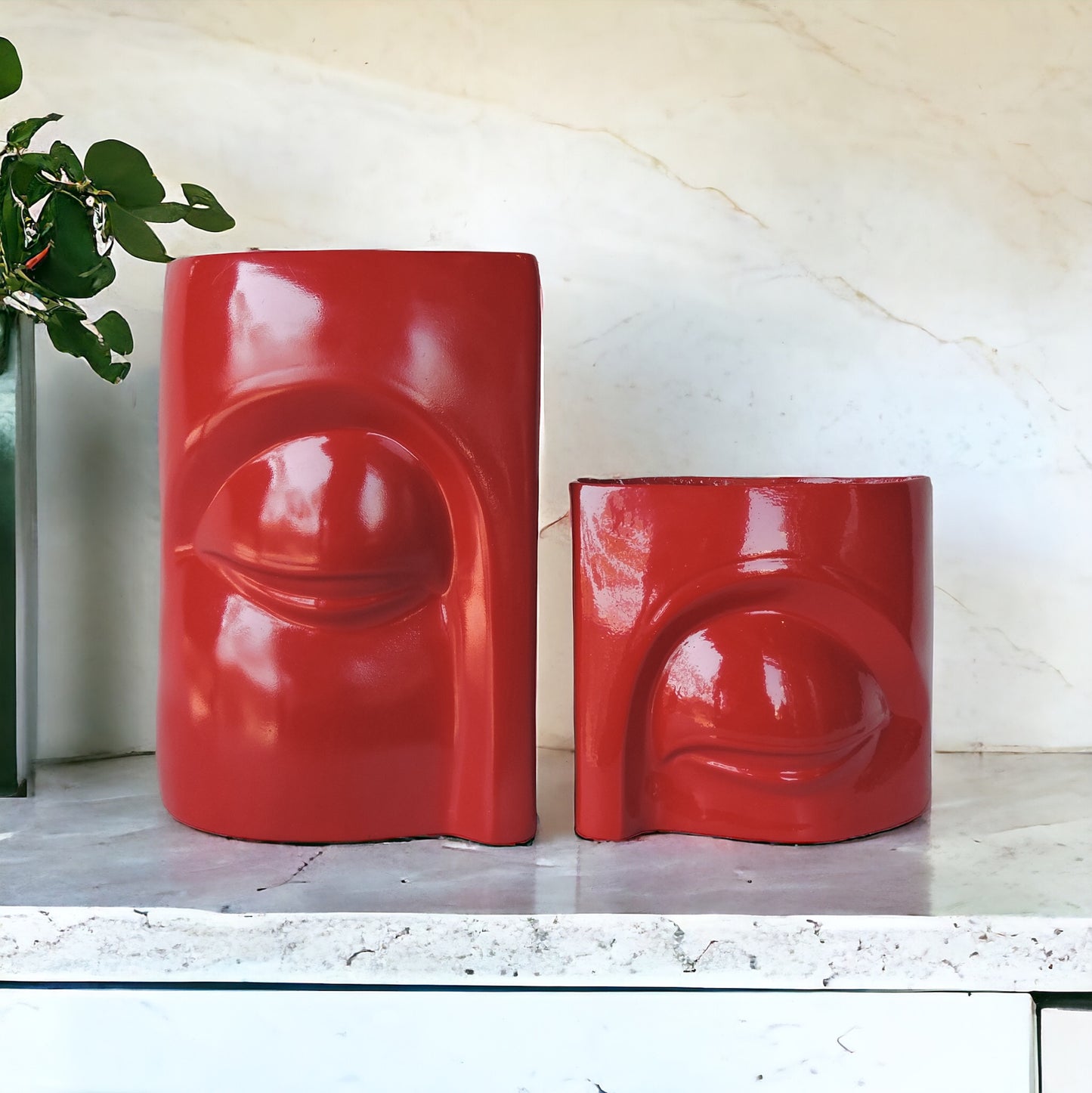 Eye Design Vase Sets / Red by Satgurus