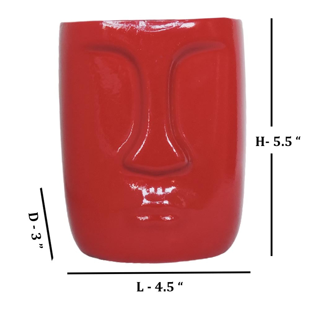 Red Face Vase by Satgurus