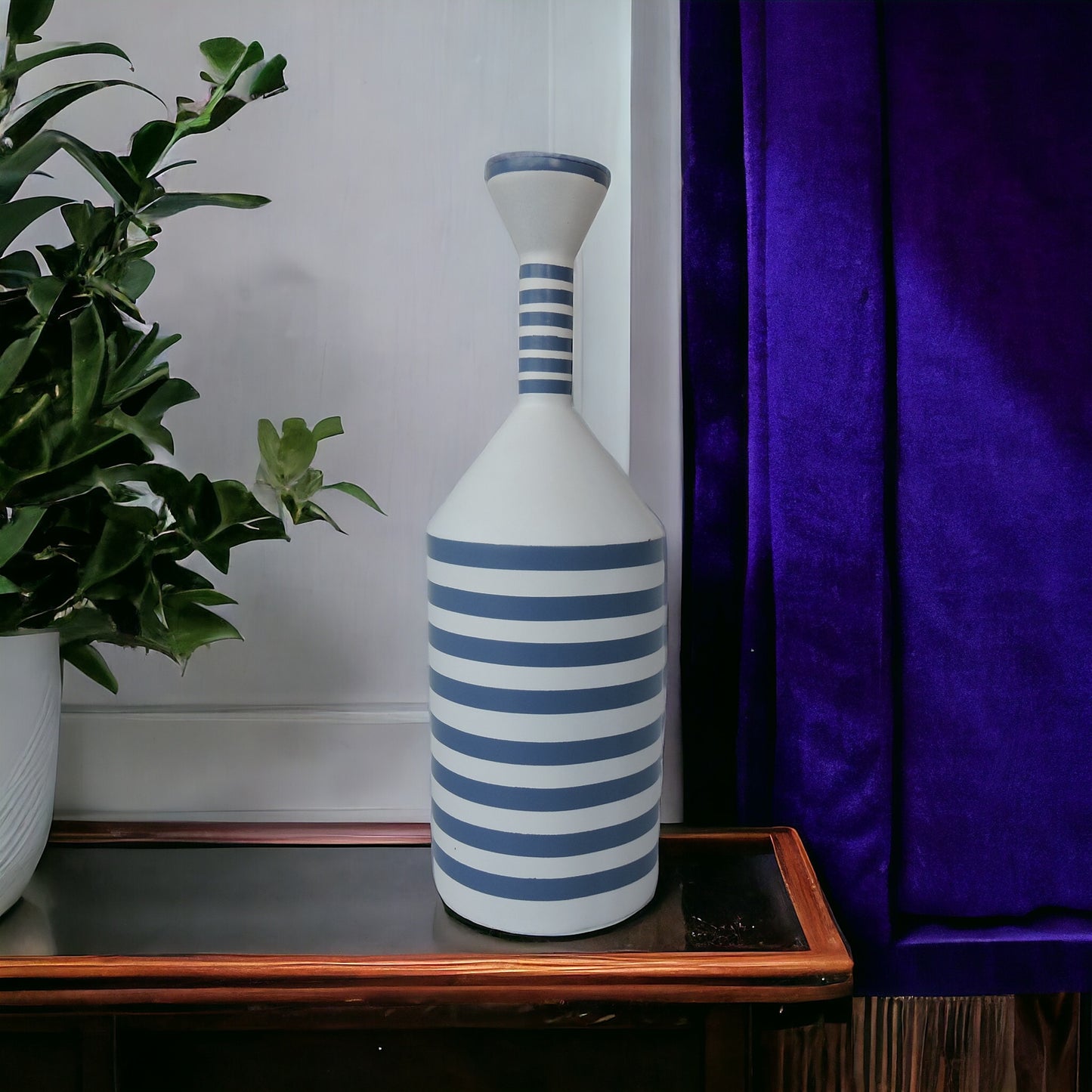 Bottle Blue Line Vase - By Satgurus