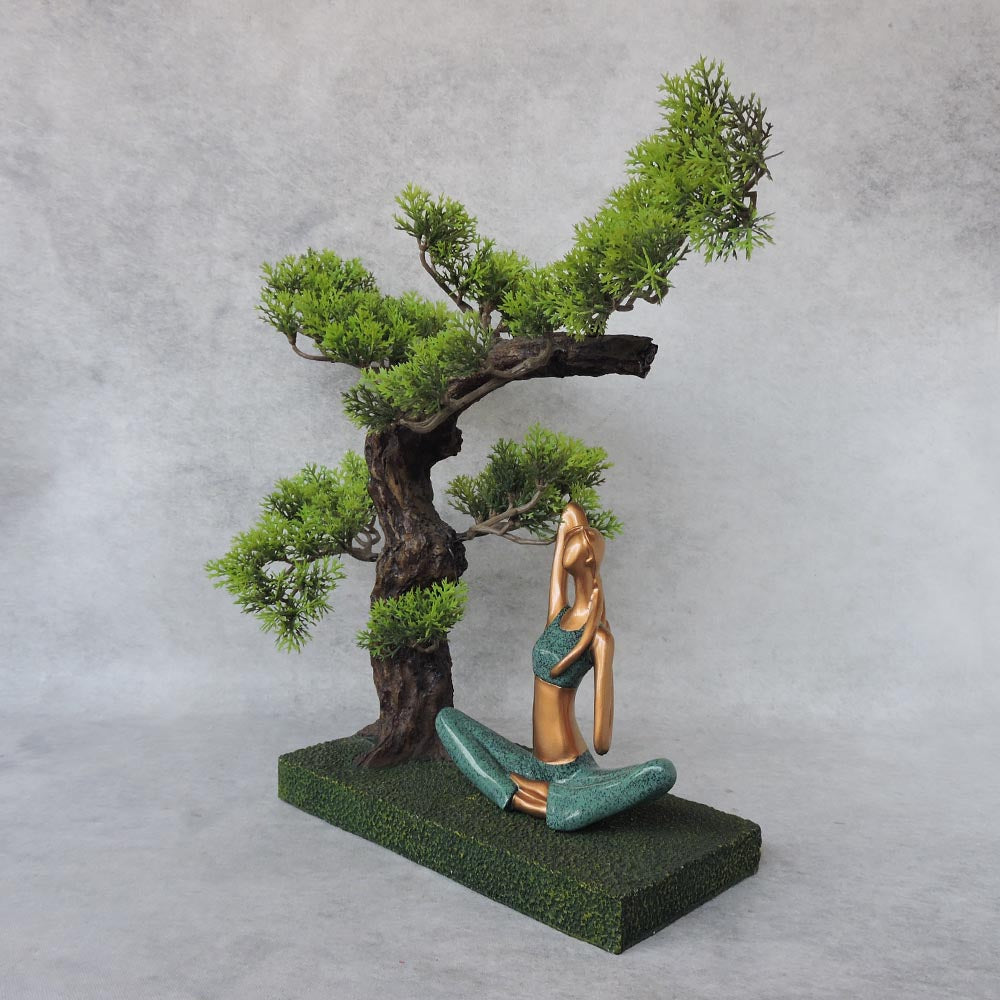 Yoga Lady Under Tree / Back Hand Pose by Satgurus
