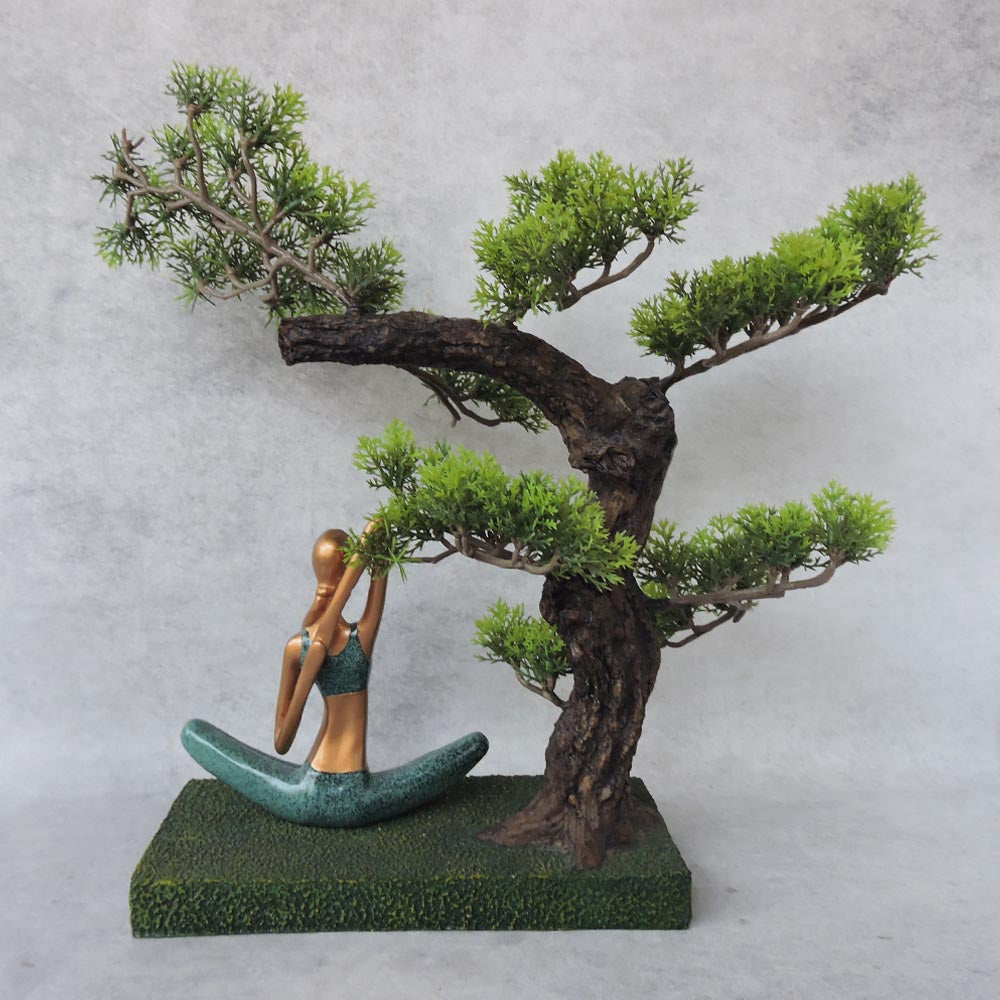 Yoga Lady Under Tree / Back Hand Pose by Satgurus