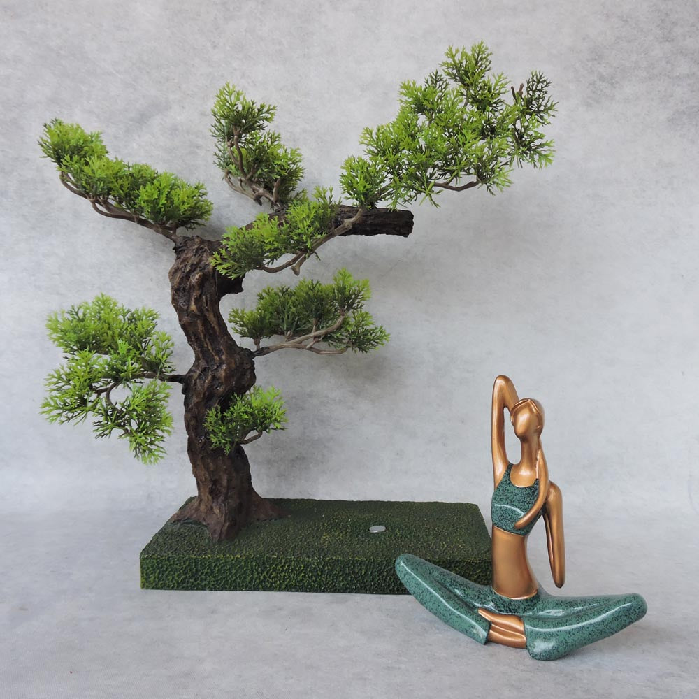 Yoga Lady Under Tree / Back Hand Pose by Satgurus