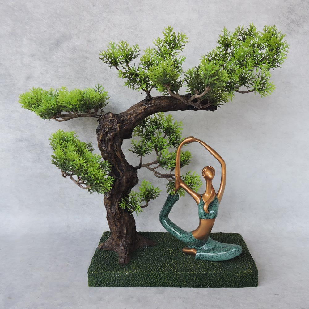 Yoga Lady Under Tree / Seated Asan Pose by Satgurus