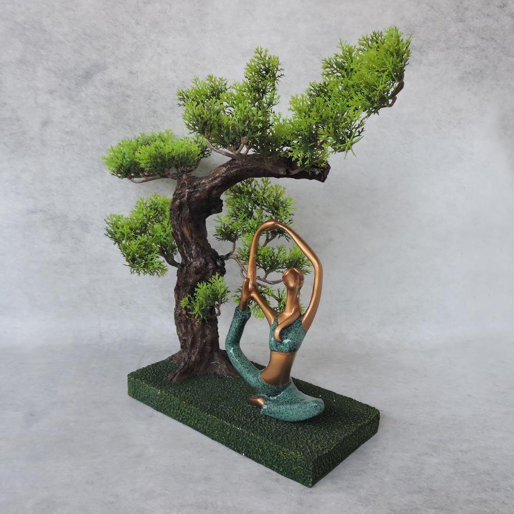 Yoga Lady Under Tree / Seated Asan Pose by Satgurus