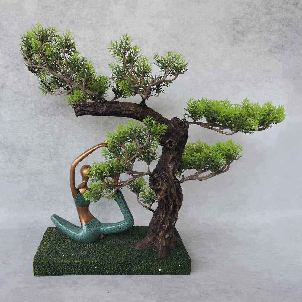 Yoga Lady Under Tree / Seated Asan Pose by Satgurus