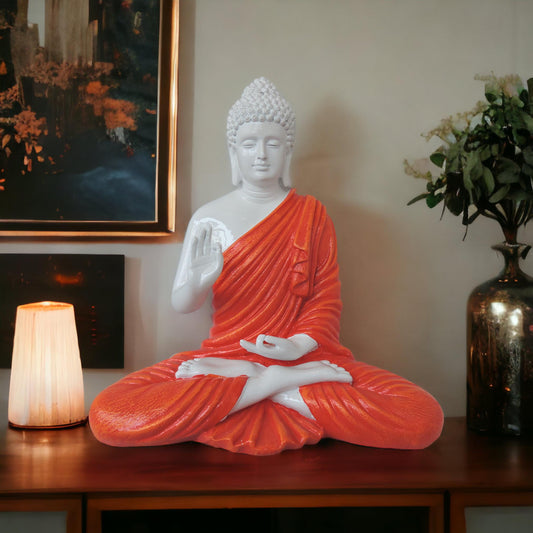 Mudra Buddha Small White / Orange by Satgurus