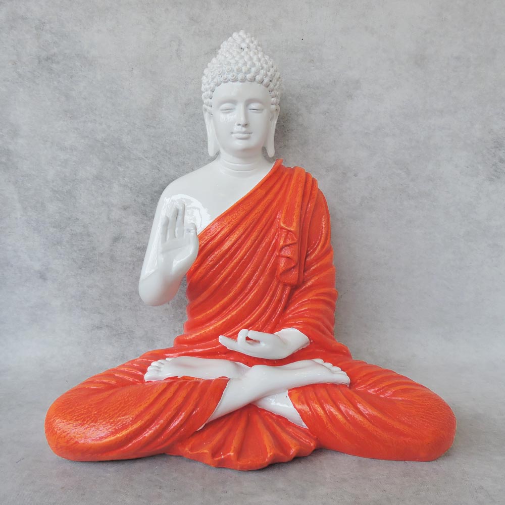 Mudra Buddha Small White / Orange by Satgurus