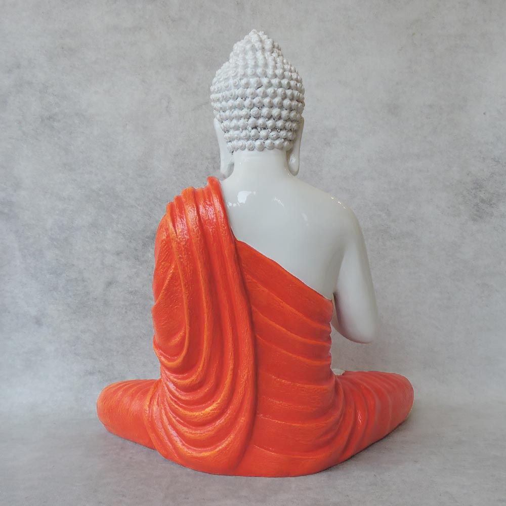 Mudra Buddha Small White / Orange by Satgurus