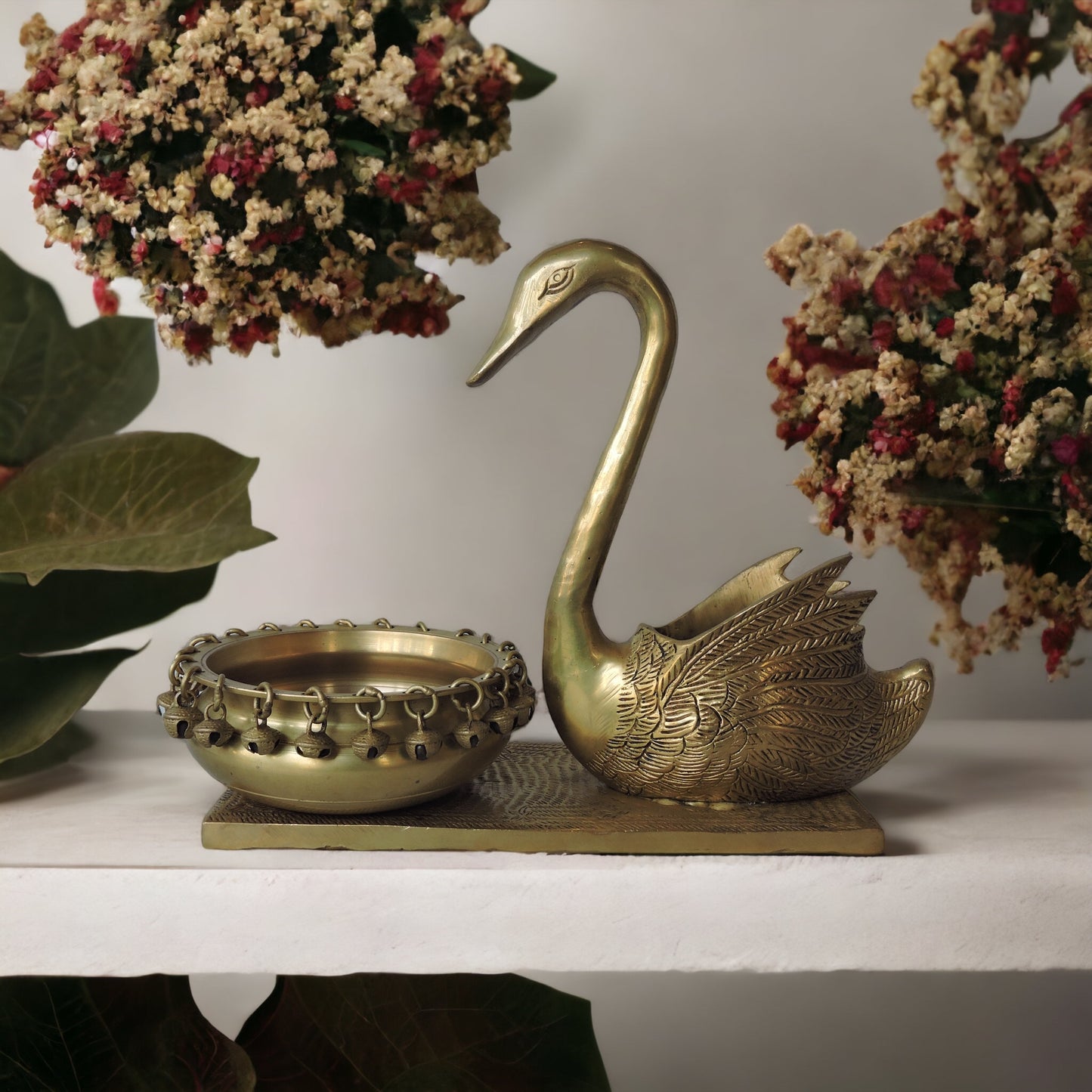 Brass Swan Urli by Satgurus