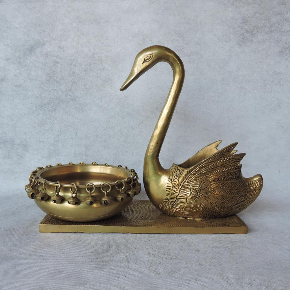 Brass Swan Urli by Satgurus