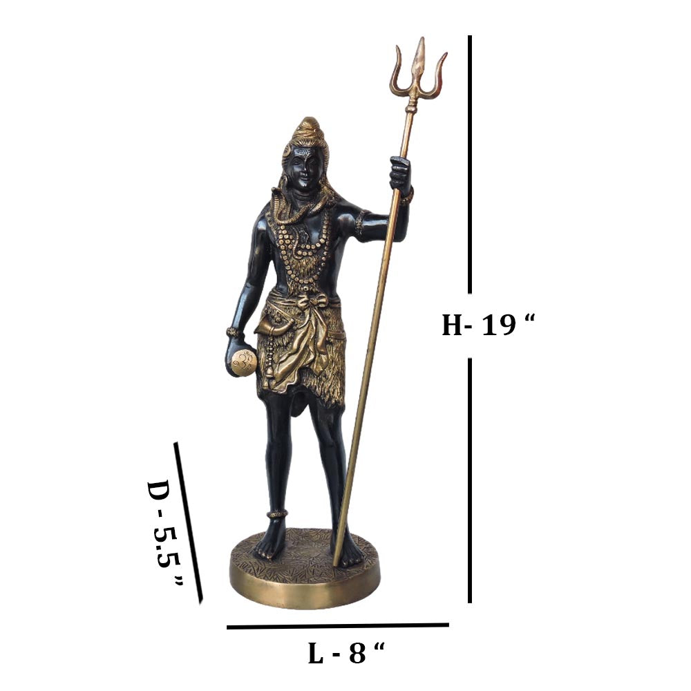Brass Standing Shiva Black Gold by Satgurus