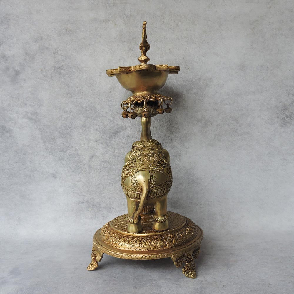 Brass Elephant Lamp By Satgurus