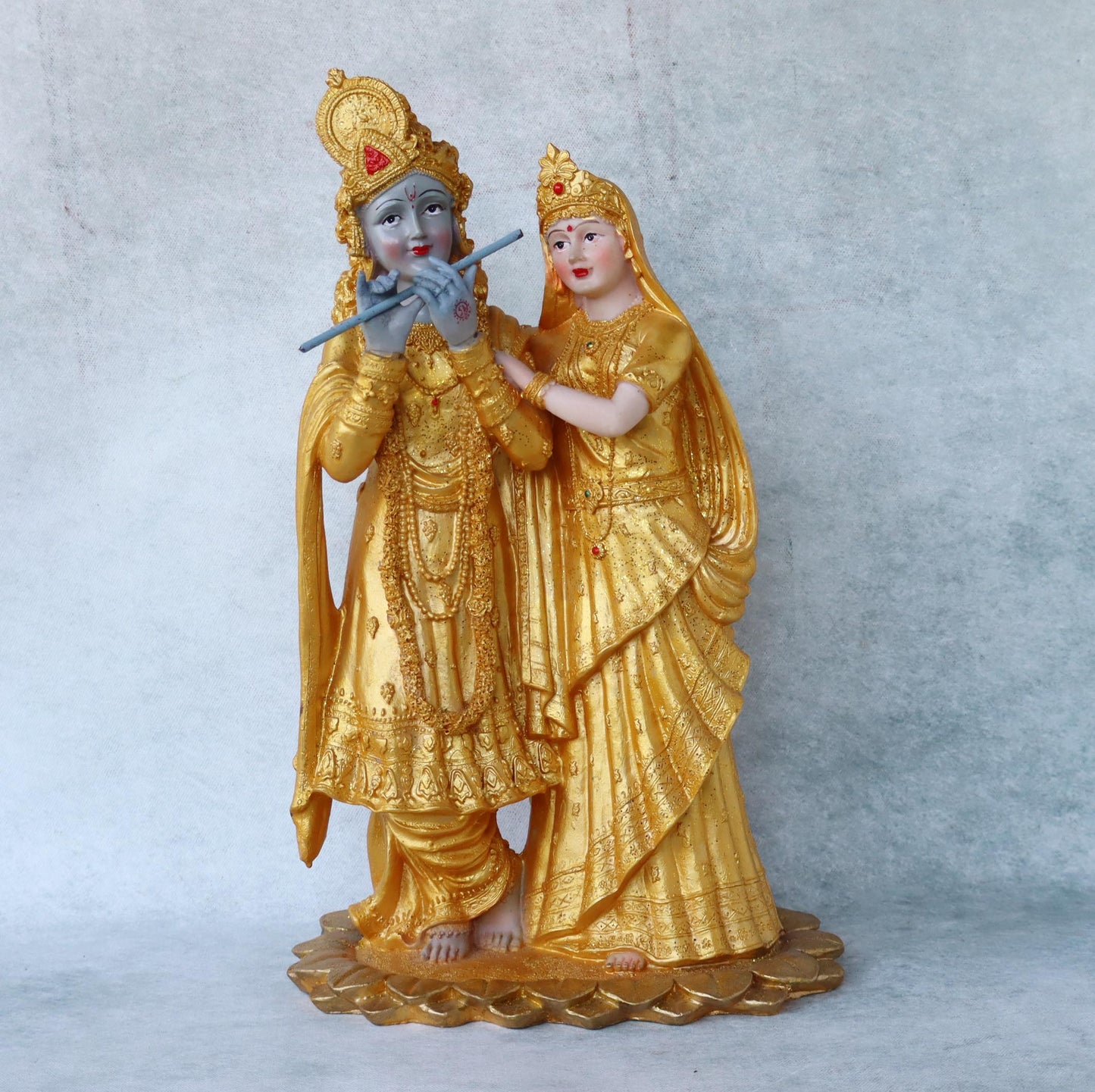Radha Krishna on Lotus Base Gold SP22 by Satgurus