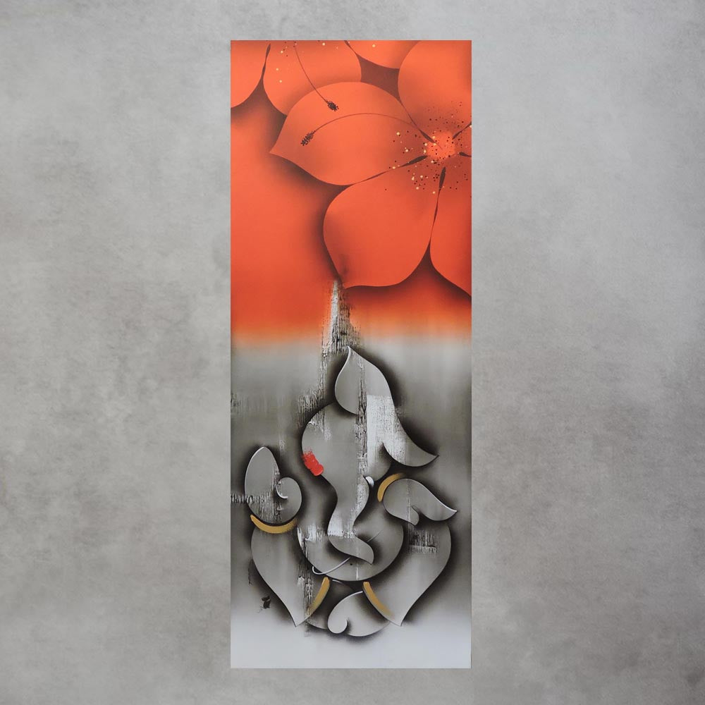 Ganesha With Flowers - B / by Paras Parmar by Satgurus