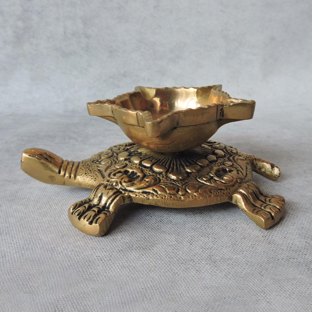 Tortoise With Diya On Top by Satgurus