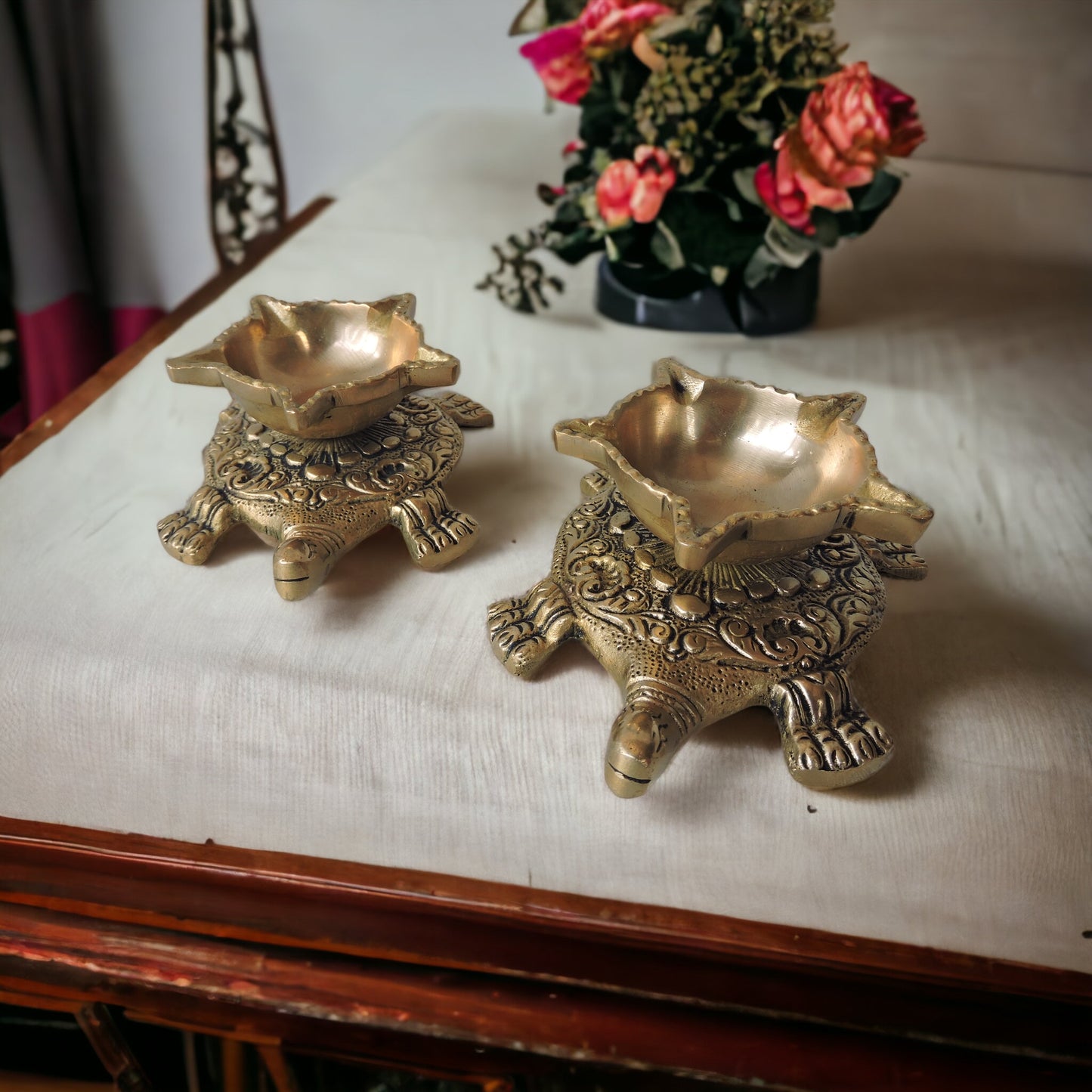 Tortoise With Diya On Top by Satgurus