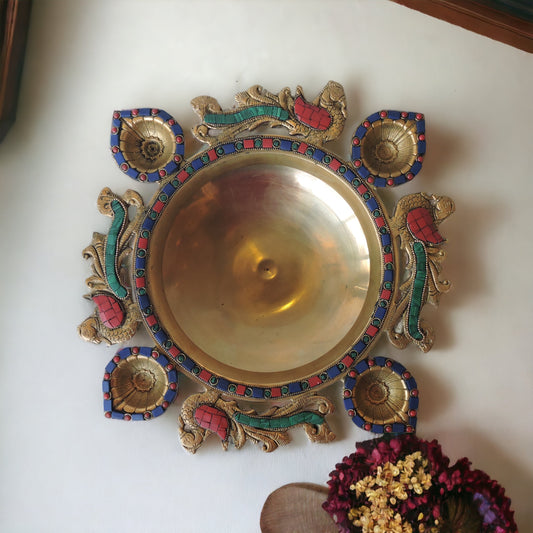 Urli With Diya & Bell by Satgurus