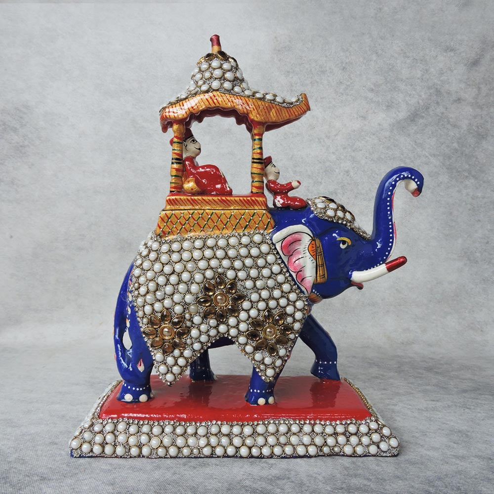 Meena Ambawari Elephant With Moti Work by Satgurus