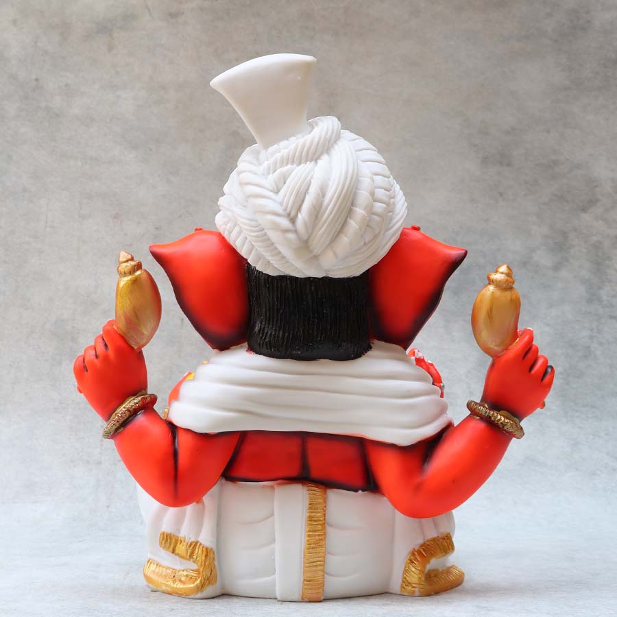 White Pagdi Ganesha By Satguru's