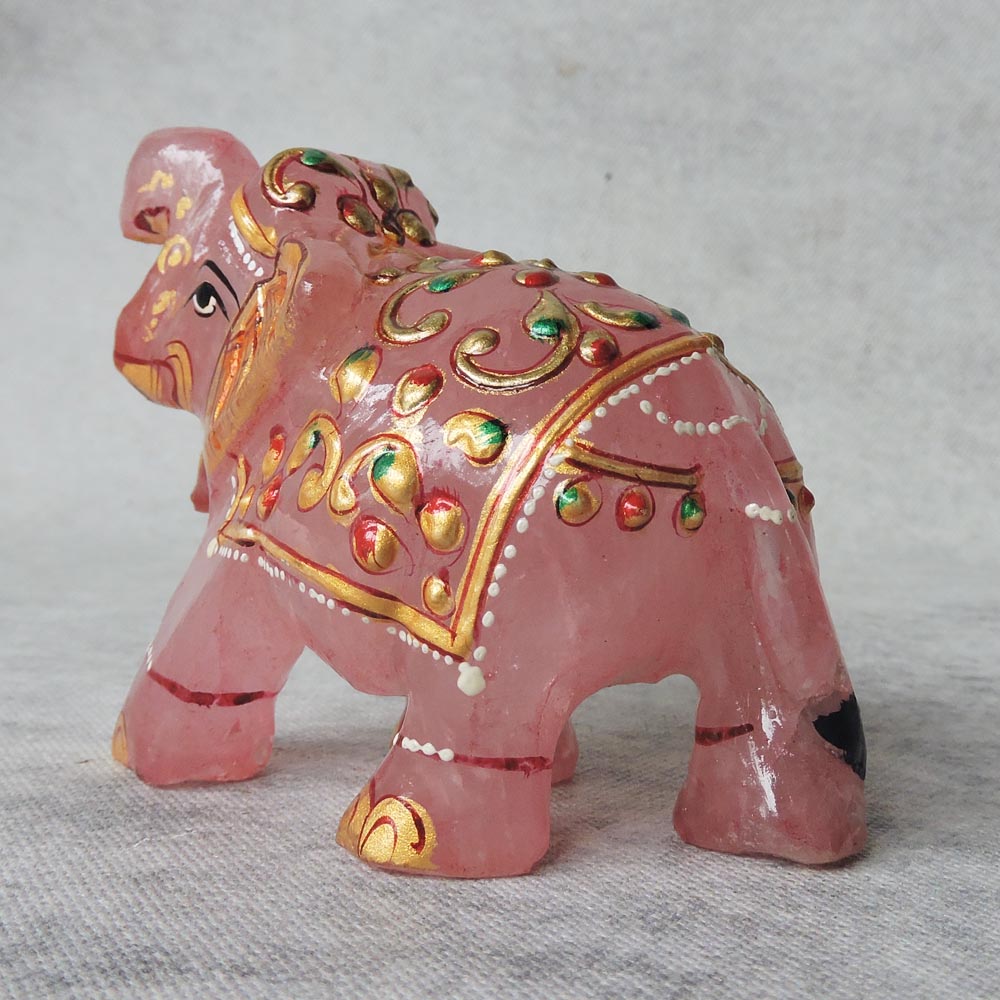 Rose Quartz Elephant / Medium by Satgurus