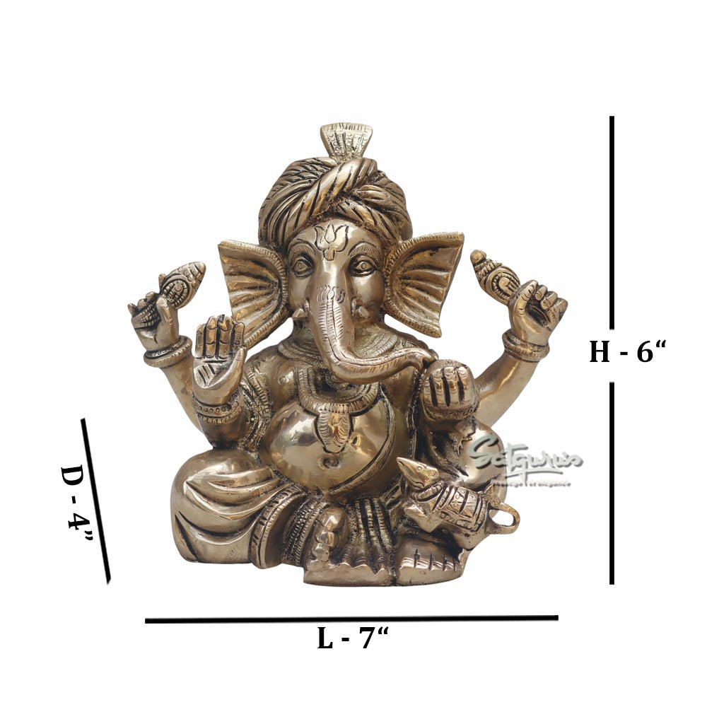 Brass Pagdi Ganesha A by Satgurus