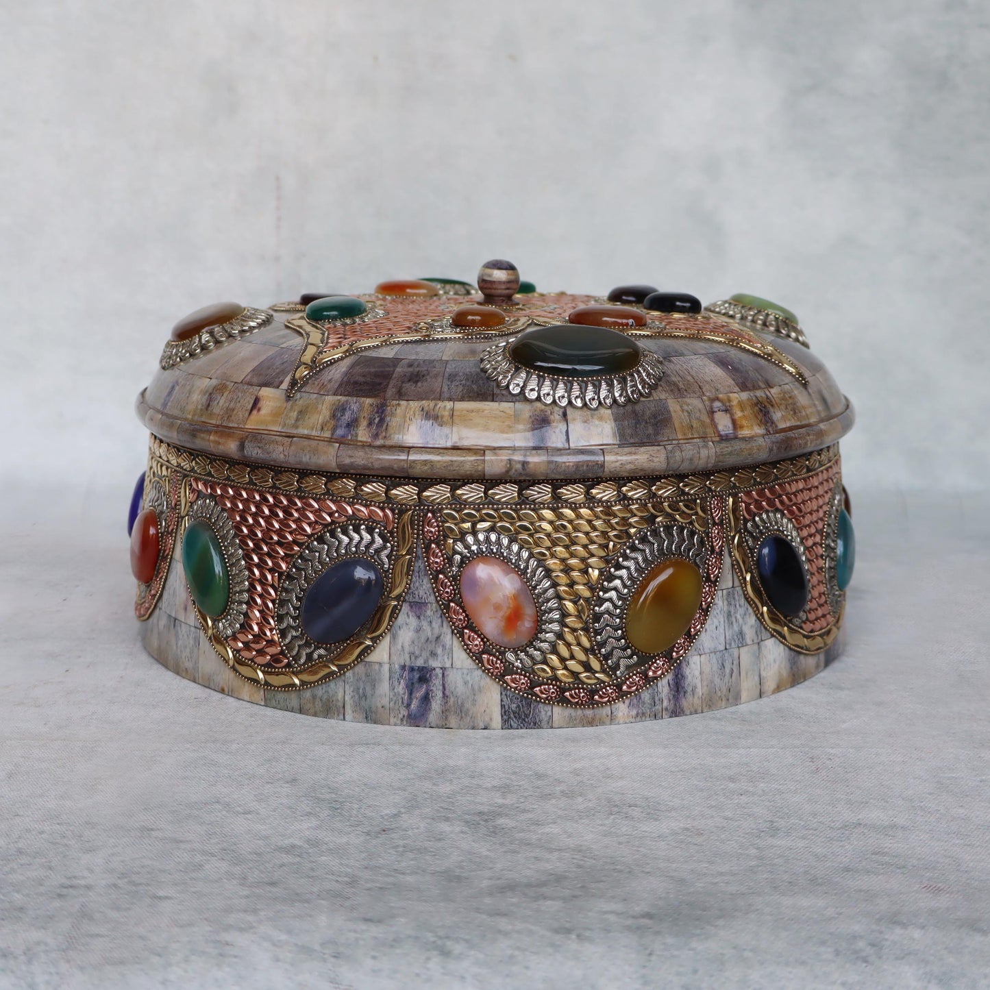 Torlilla Box With Stone Work / Brown by Satgurus