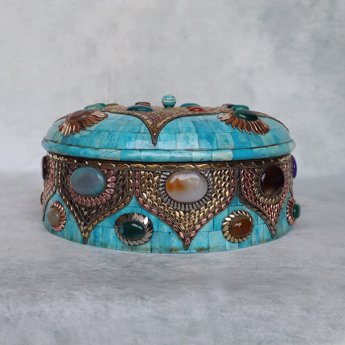 Torlilla Box With Stone Work / Blue by Satgurus