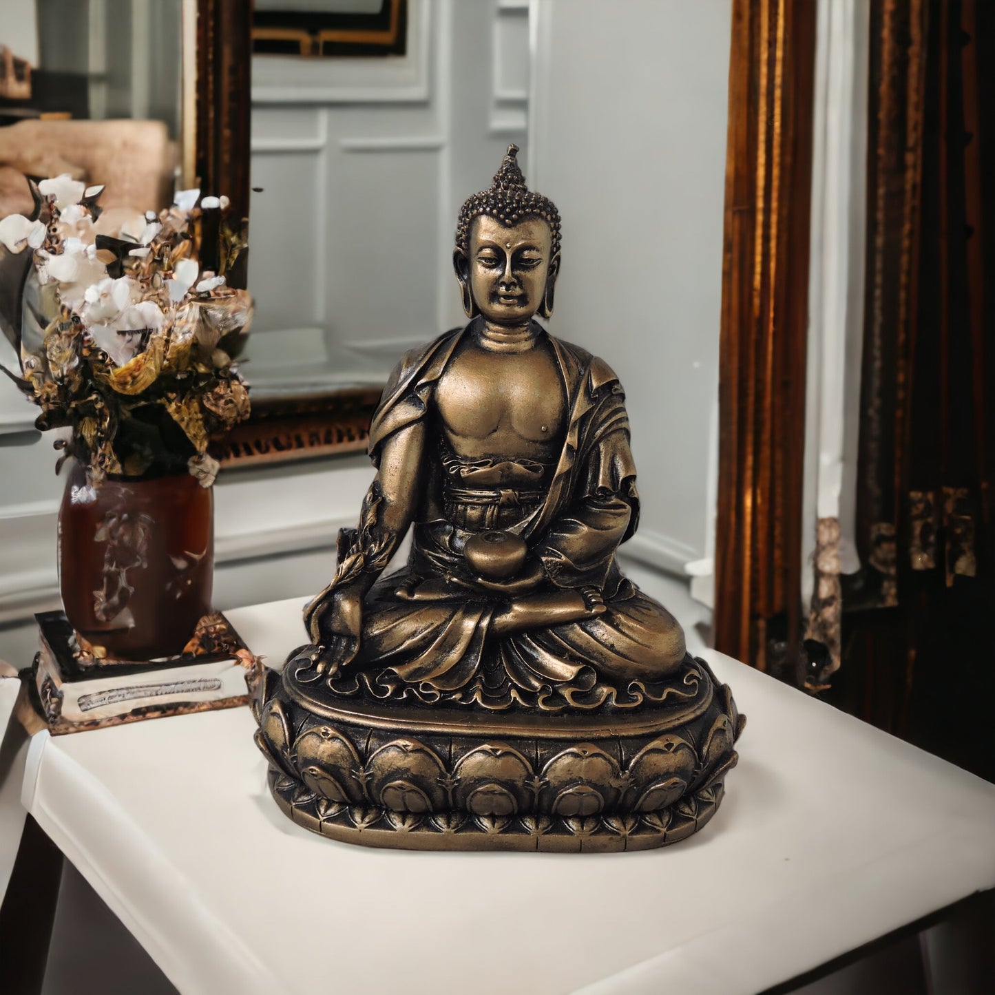 Buddha Sitting With Brass Finish by Satgurus