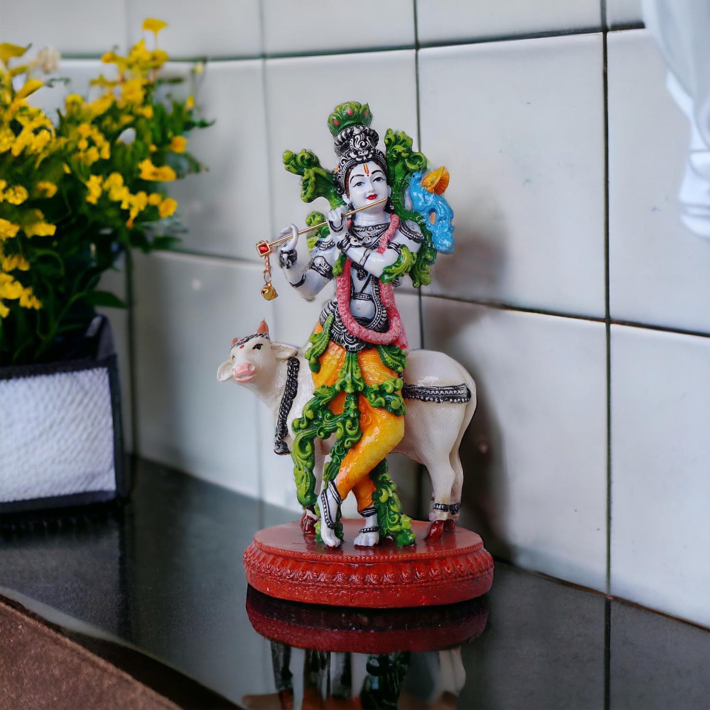 Krishna With Cow Idol by Satgurus
