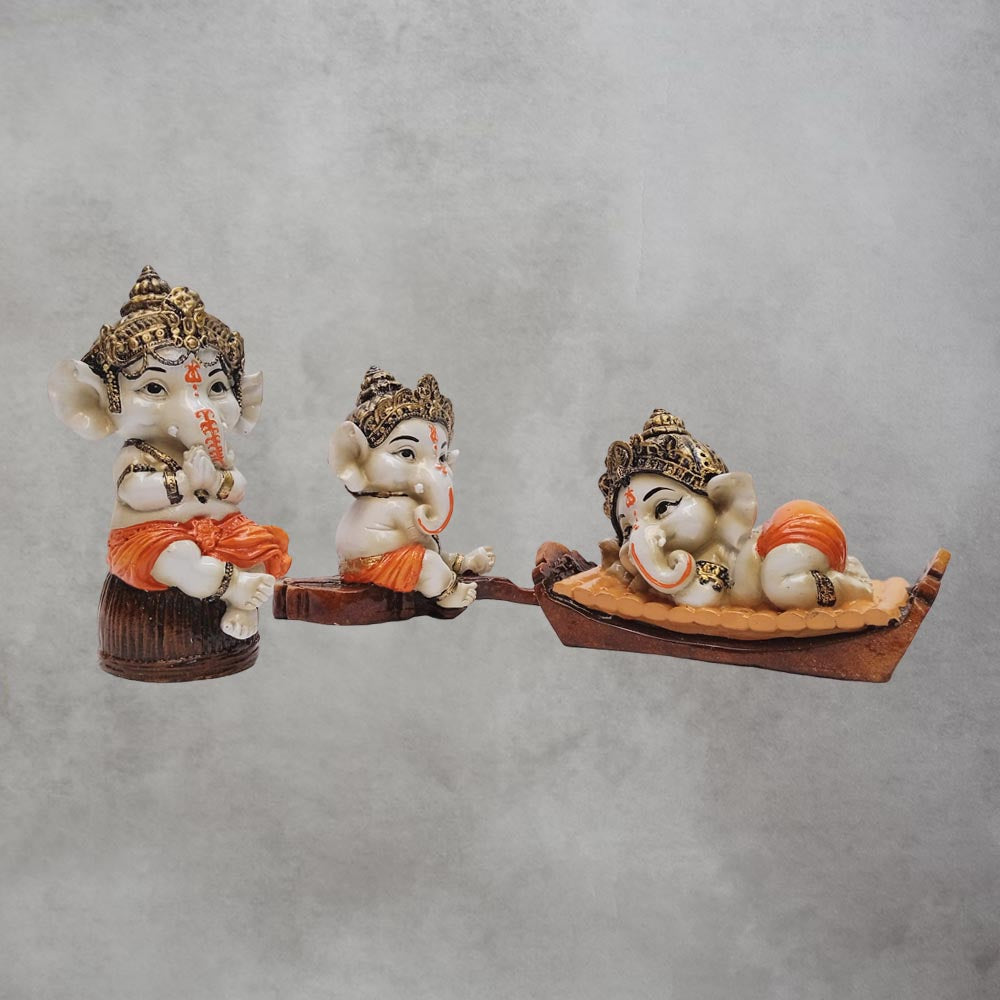 Mukut Ganesha Set Of 3 by Satgurus