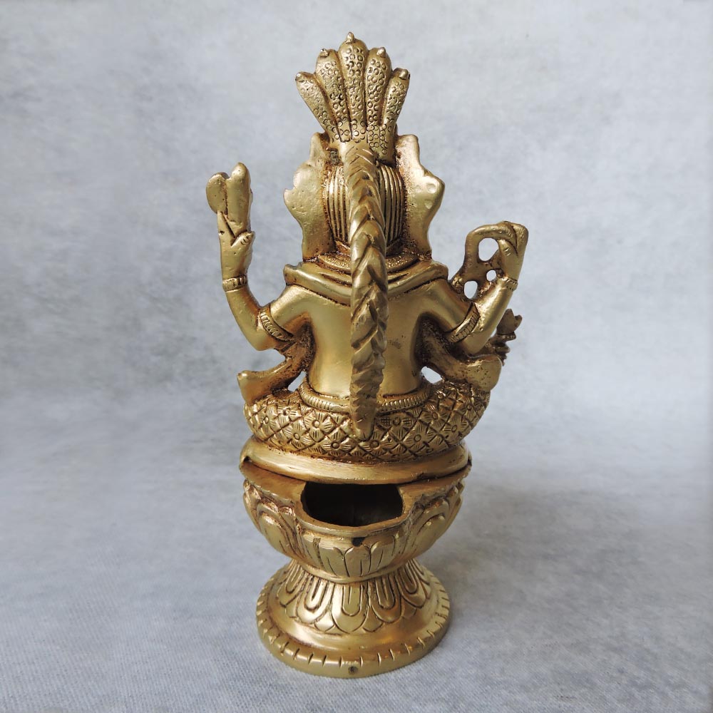 Brass Nepali Ganesha With Diya by Satgurus