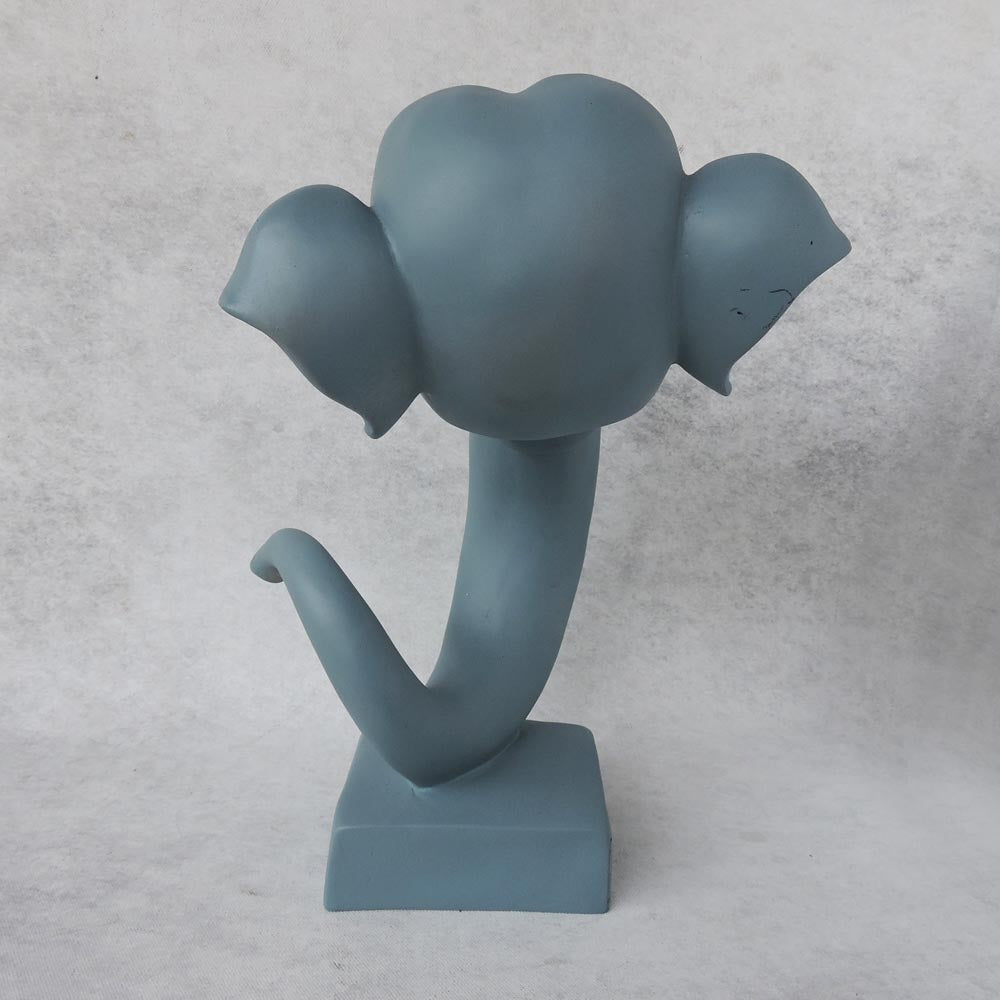 Ganesha Face Trunk On Base / Slate Blue by Satgurus