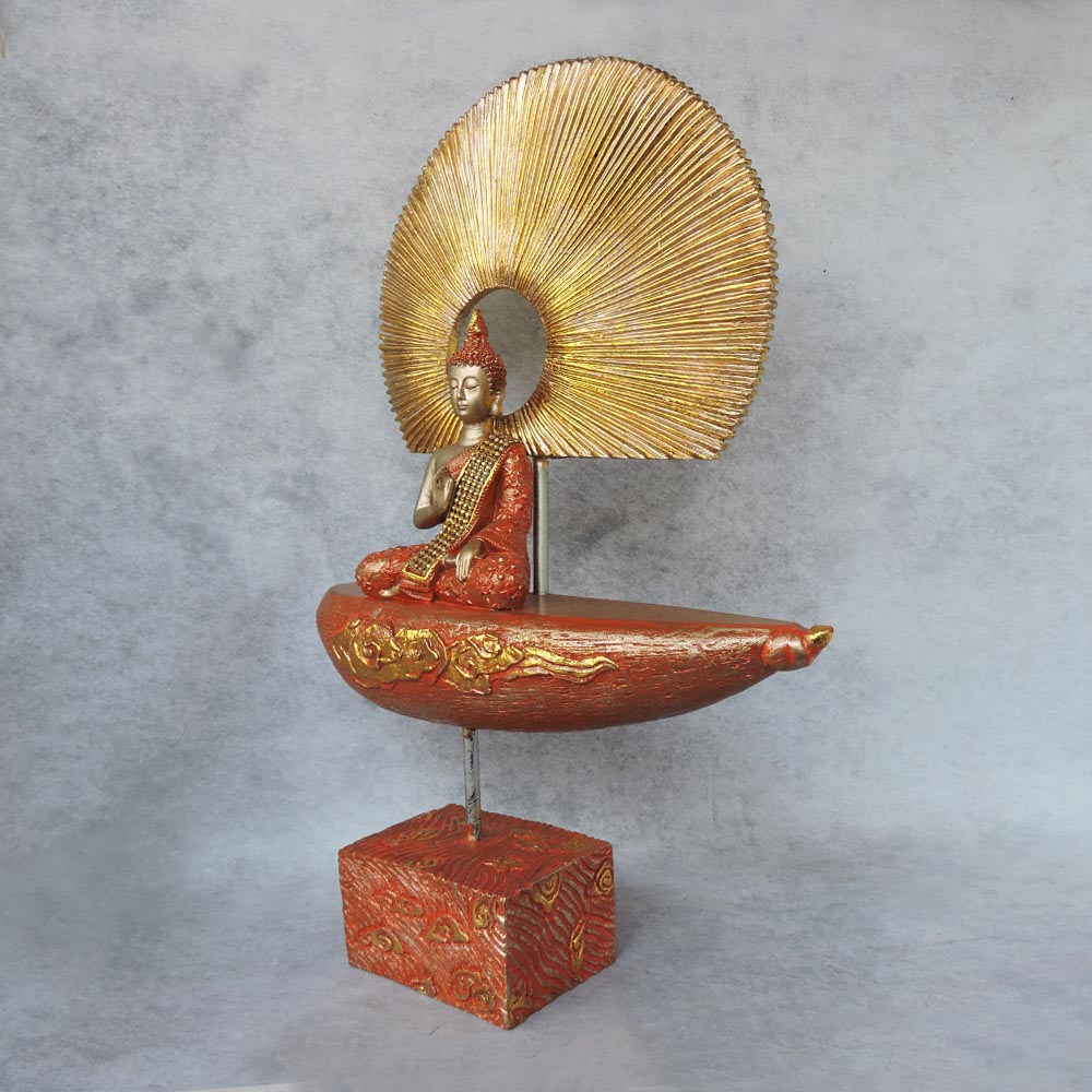 Buddha Sitting With A Feather On Back by Satgurus