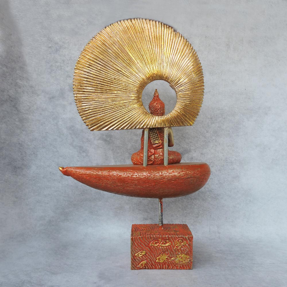 Buddha Sitting With A Feather On Back by Satgurus