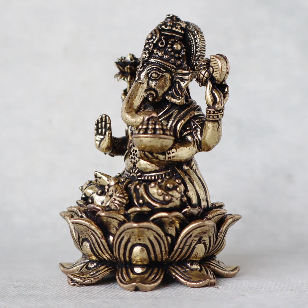 Ganesha Seated On Lotus by Satgurus