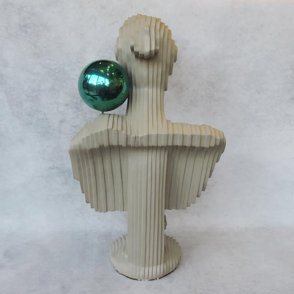 Modern Cut Beige Lady Sculpture by Satgurus