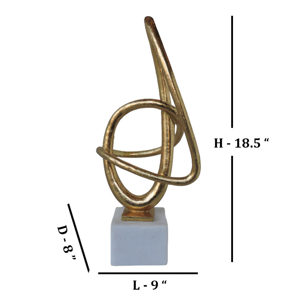 Tangled Gold Wire On Marble Base / Big by Satgurus