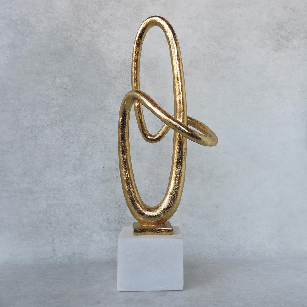 Tangled Gold Wire On Marble Base / Small by Satgurus