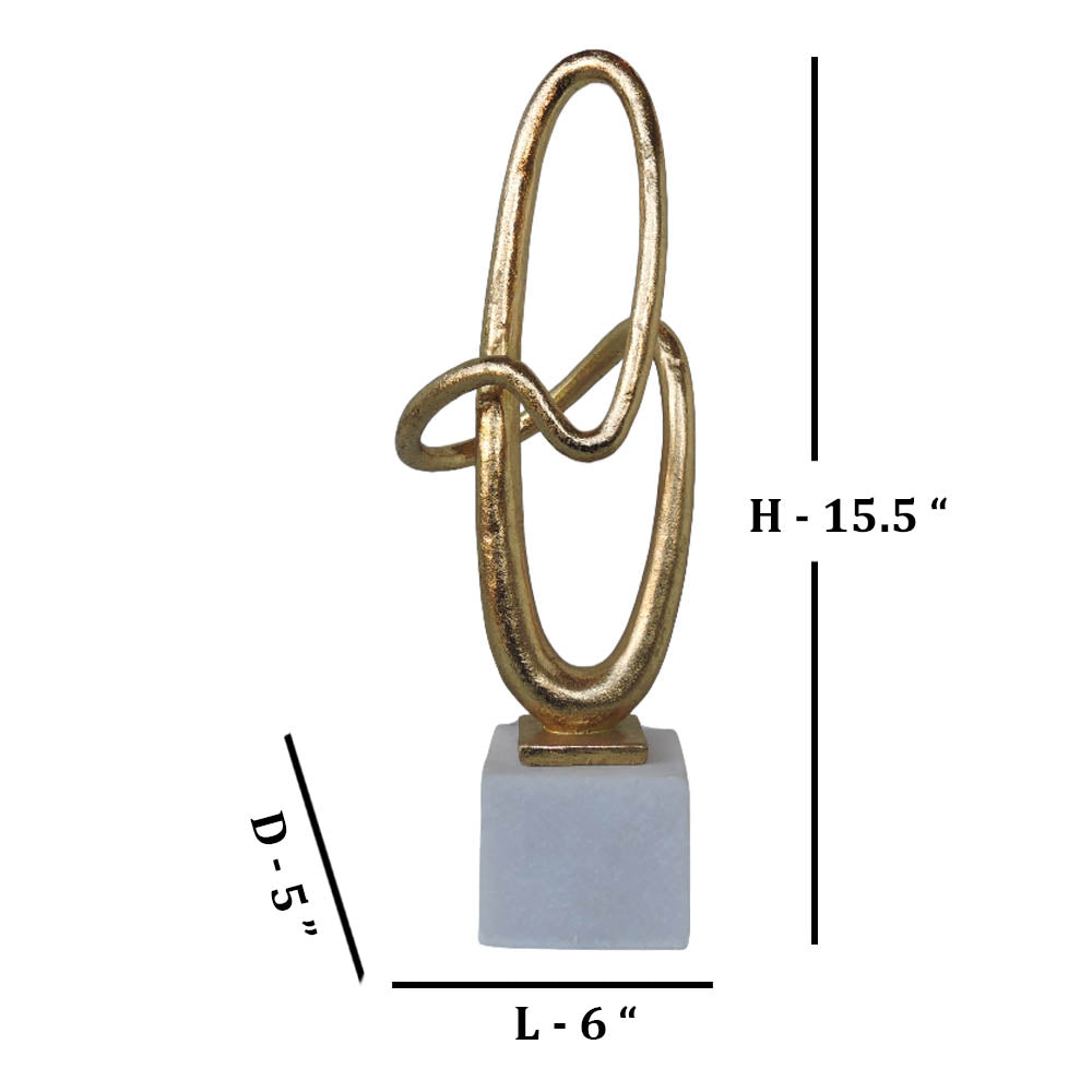 Tangled Gold Wire On Marble Base / Small by Satgurus