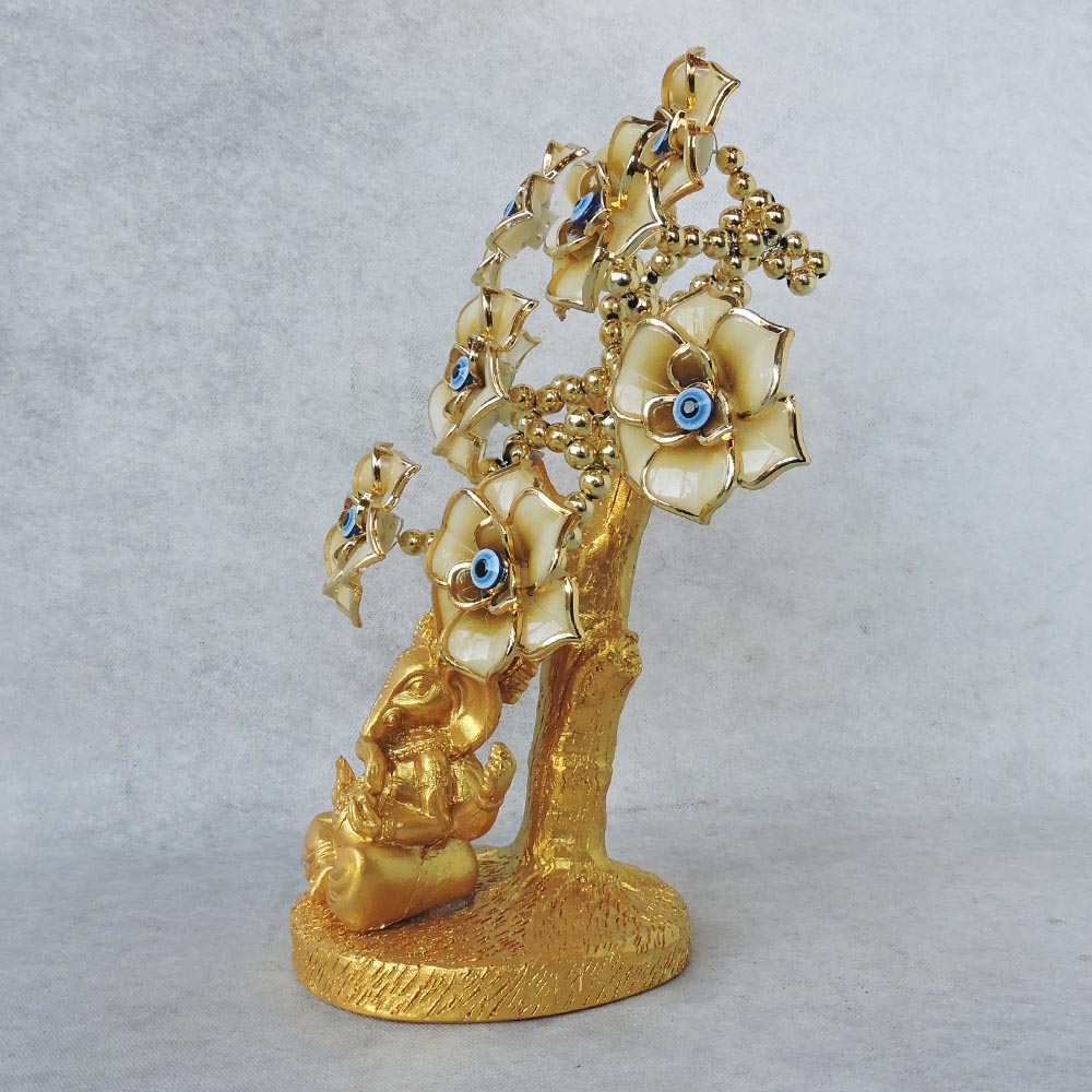 Ganesha With Evil Eye Tree / Gold by Satgurus