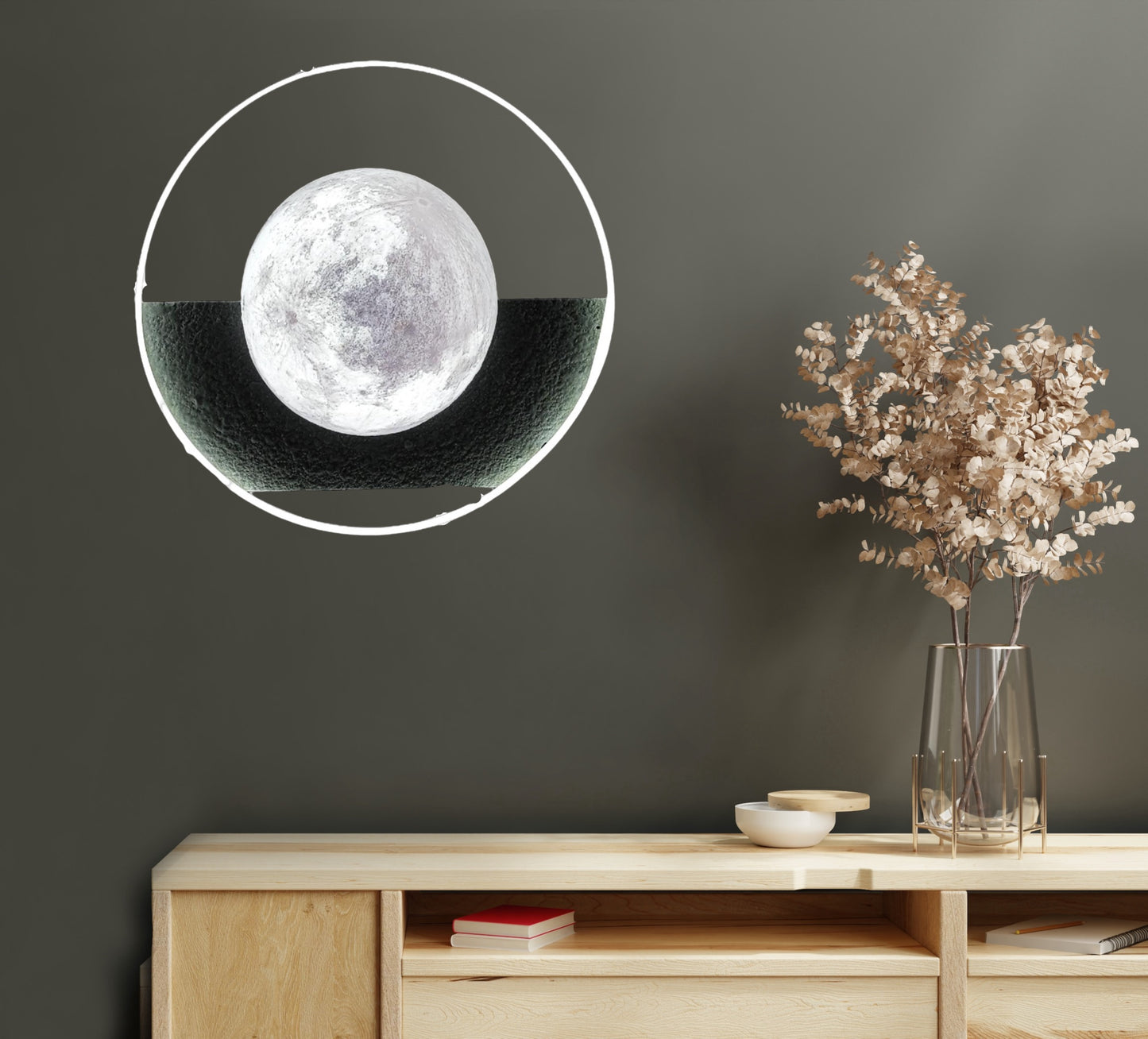 Grey Back Full Moon Wall Art by Satgurus