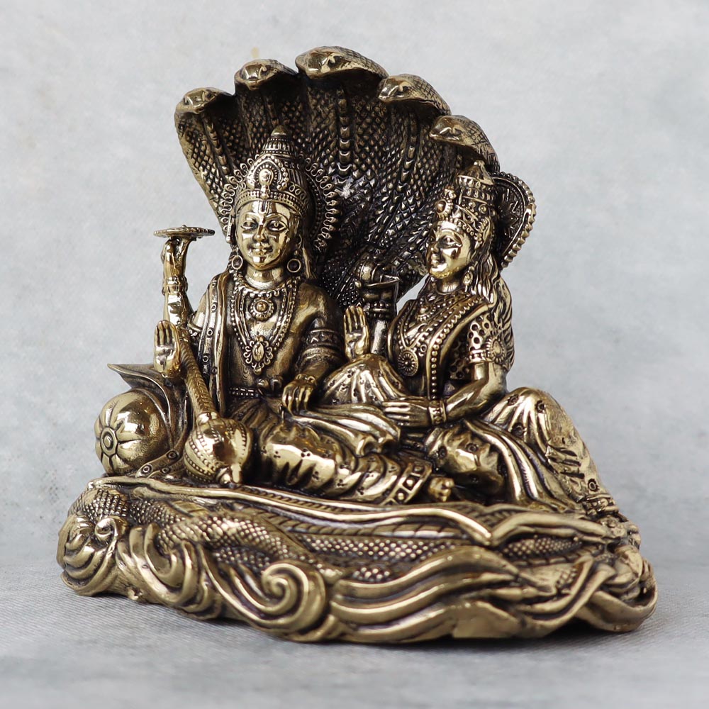 Vishnu and Lakshmi Seated on Sheshnag by Satgurus