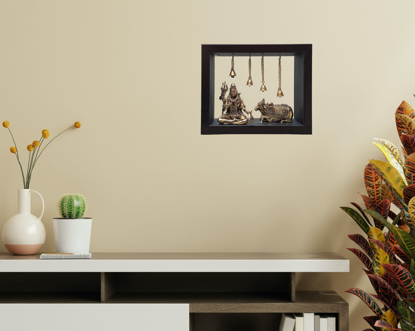 Ashtadhatu Shiva With Nandi In Frame by Satgurs