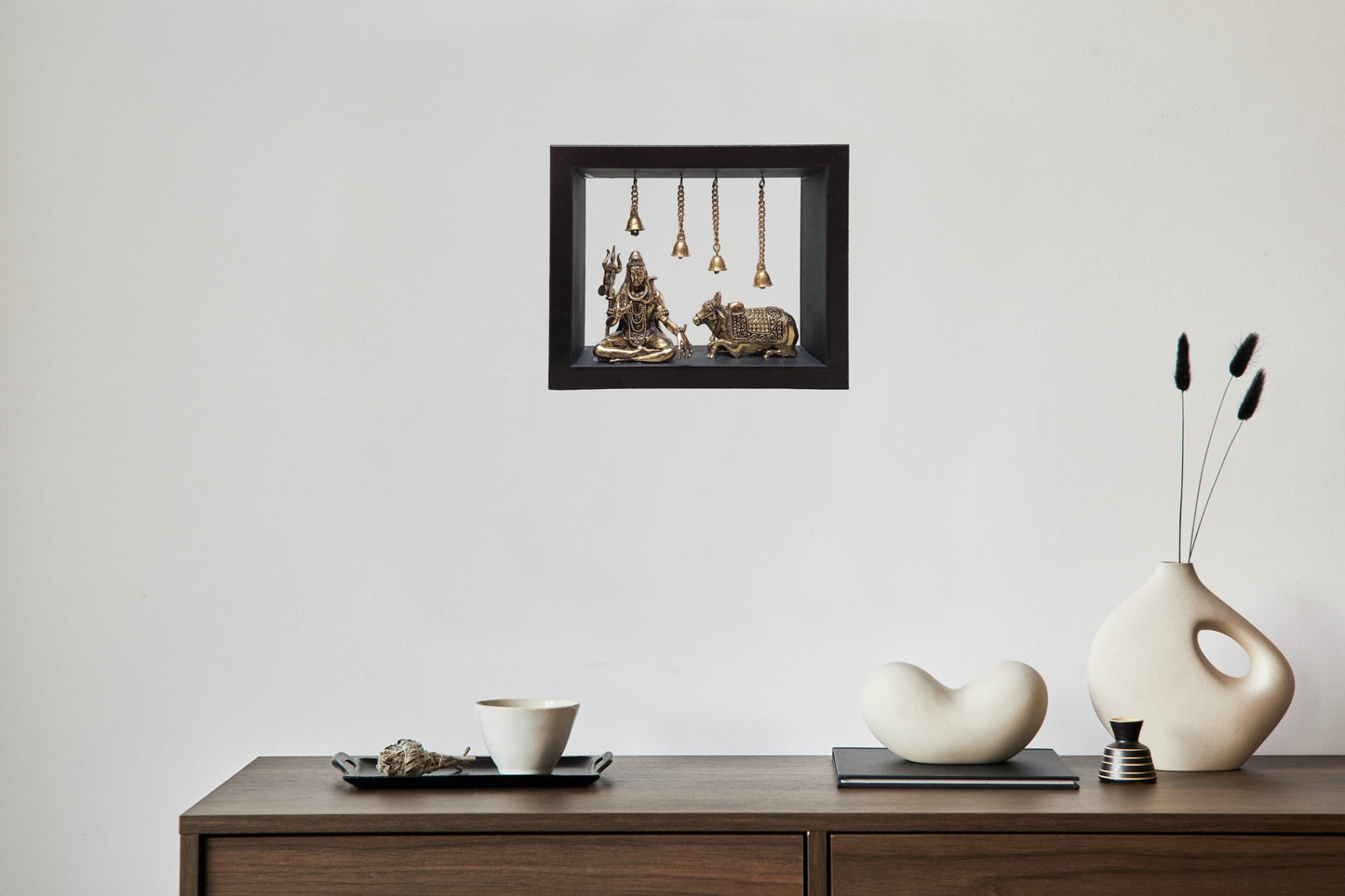 Ashtadhatu Shiva With Nandi In Frame by Satgurs