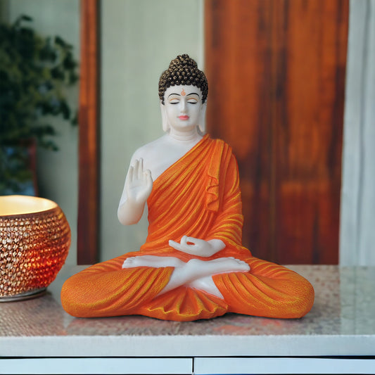 Mudra Buddha In Orange Finish by Satgurus